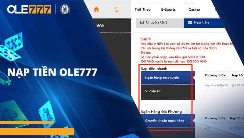 Một số các lợi ích cần biết khi nạp tiền Ole777
